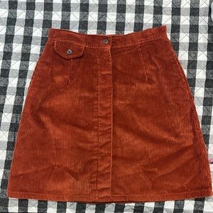 Vintage Ralph Lauren Corduroy Skirt in Rust